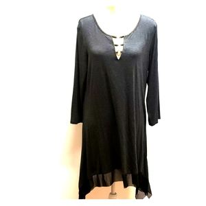 Lg. Cable & Gauge Stretch Black Dress C53